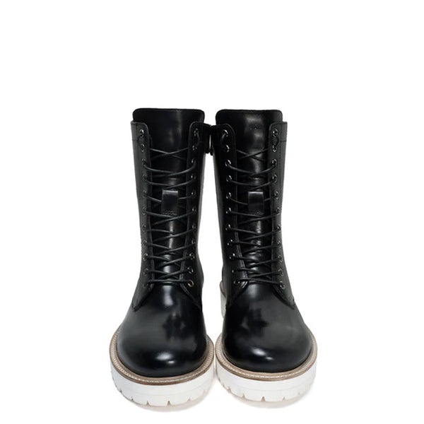 Men Chunky High Leather Ankle Boot