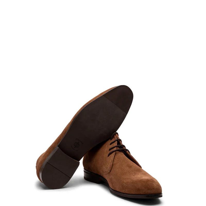 Men Plain Suede Leather Lace-Up Chukkas Green Boot