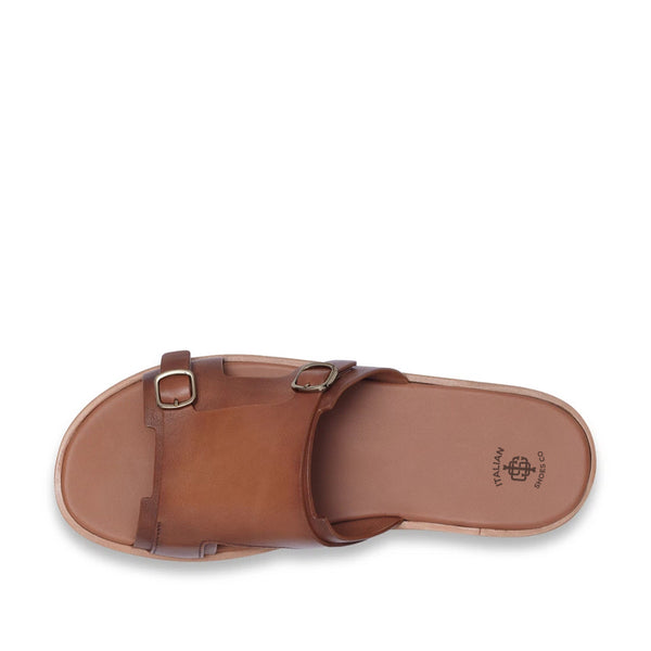 Men Double Buckle Leather Comfort Sandal
