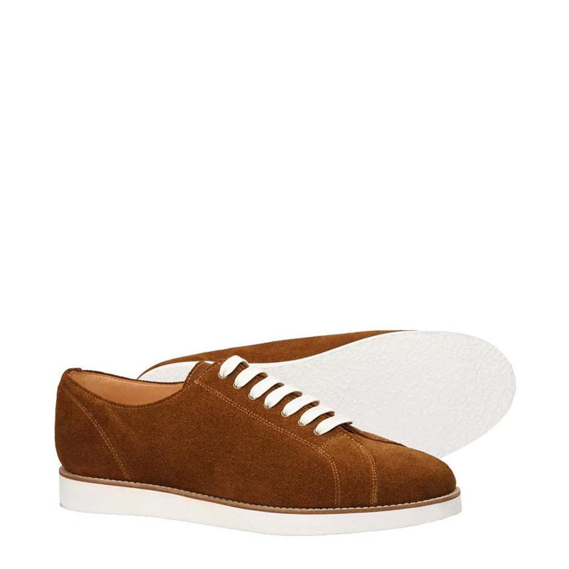Classic Handmade Suede Lace Up Blue Sneaker