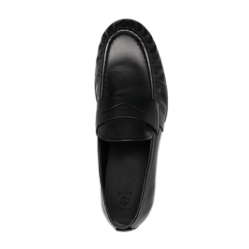 Penny Smooth Leather Black Loafer