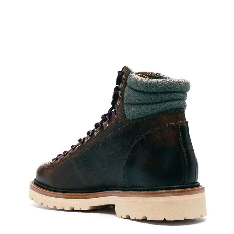 Wine Padded Ankle Lace Up boots