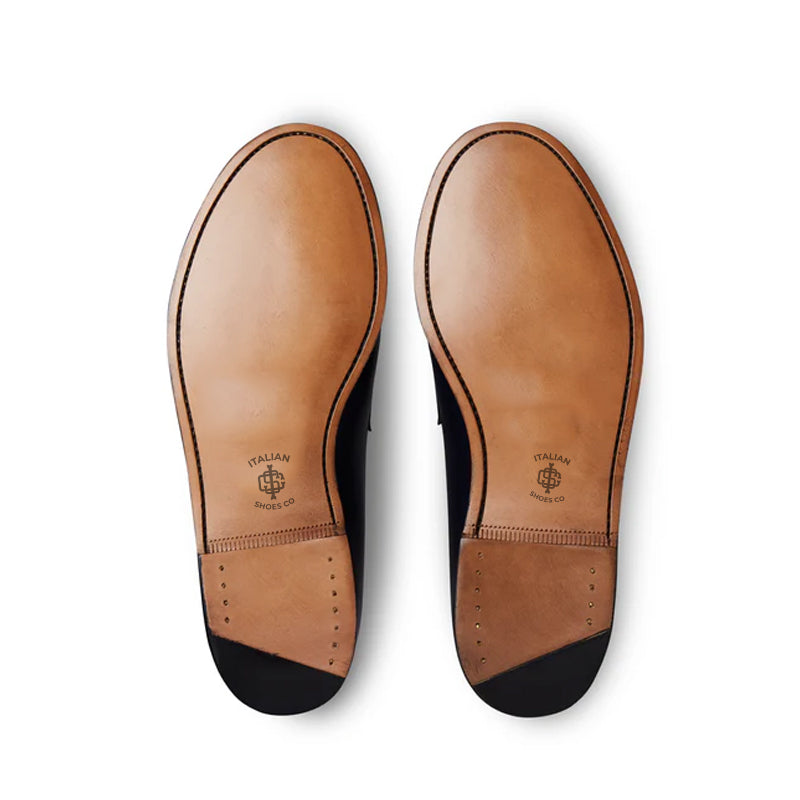 Classic Leather Black Penny Loafer For Men