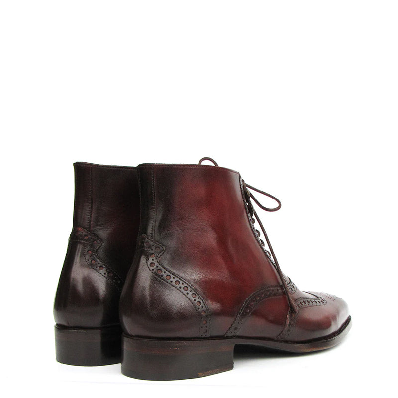 Premium Leather Lace Up Wingtip High Ankle Boots