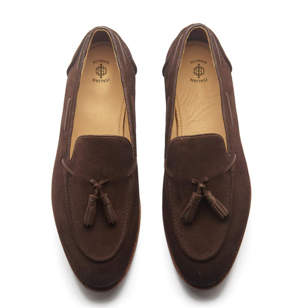 Men Suede Leather Slip On Tassel Loafer