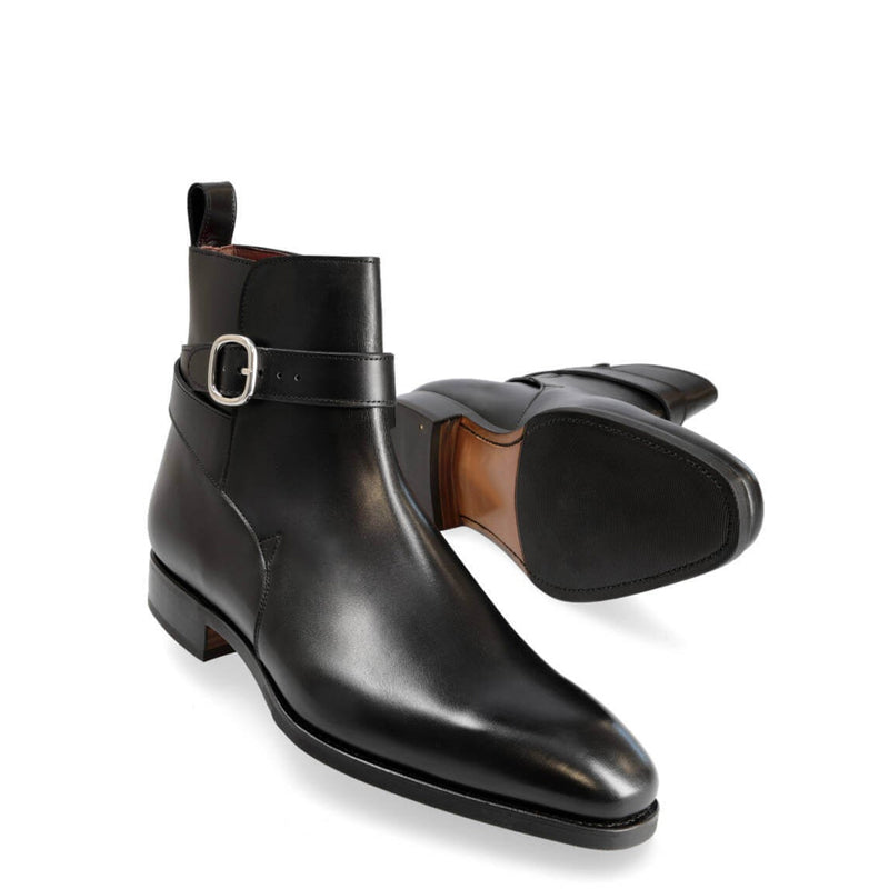 Premium Leather Stylish Jodhpur Black Boot With Side Buckle