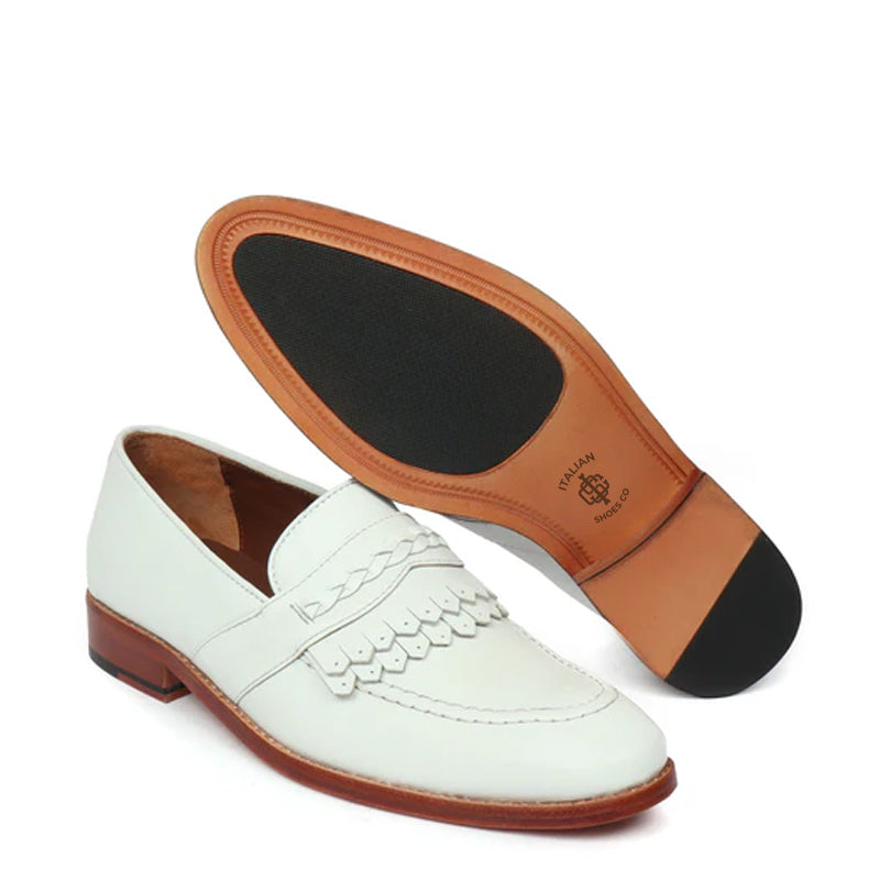 Pure Handmade Solid Leather Loafer With Fringe