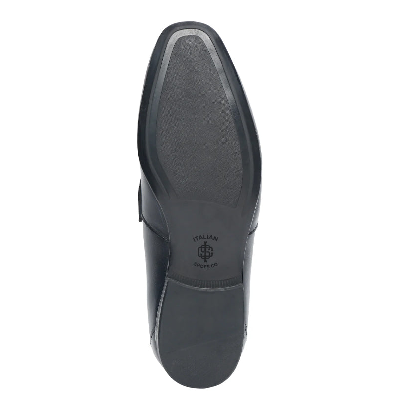 Black Leather Slip On Loafer for Men