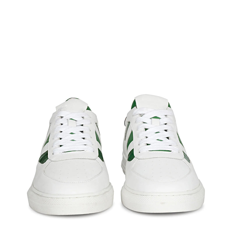 Leather Handcrafted White and Yellow Sneaker For Men