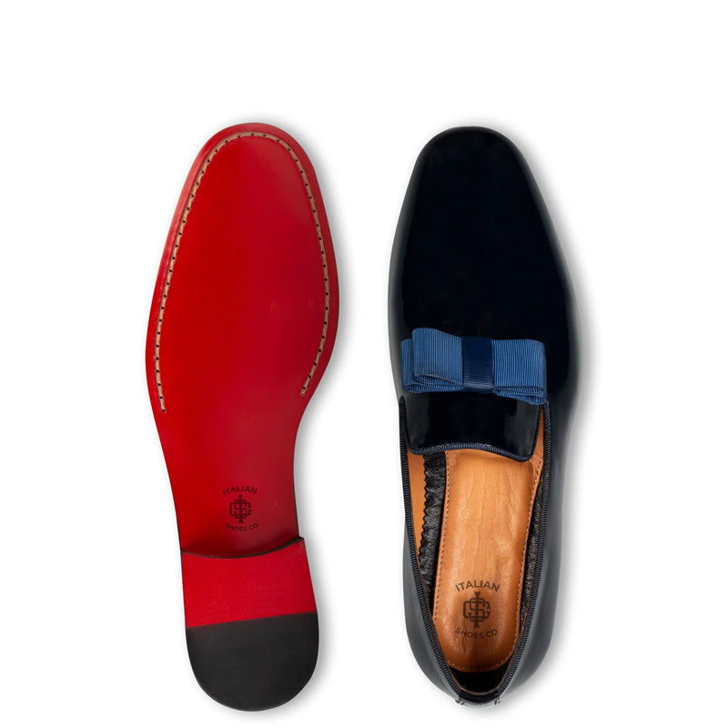 Patent Penny Solid Leather Black Loafer