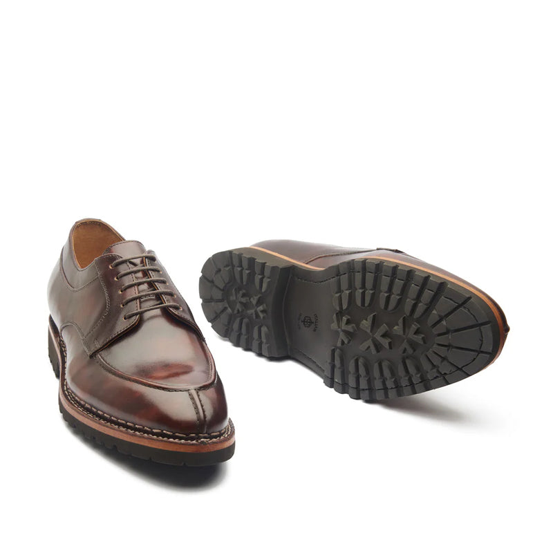 Men Lace Up Leather Derby Shoes