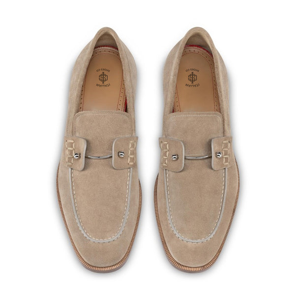 Patent Croco Print Leather Tan Loafer For Men