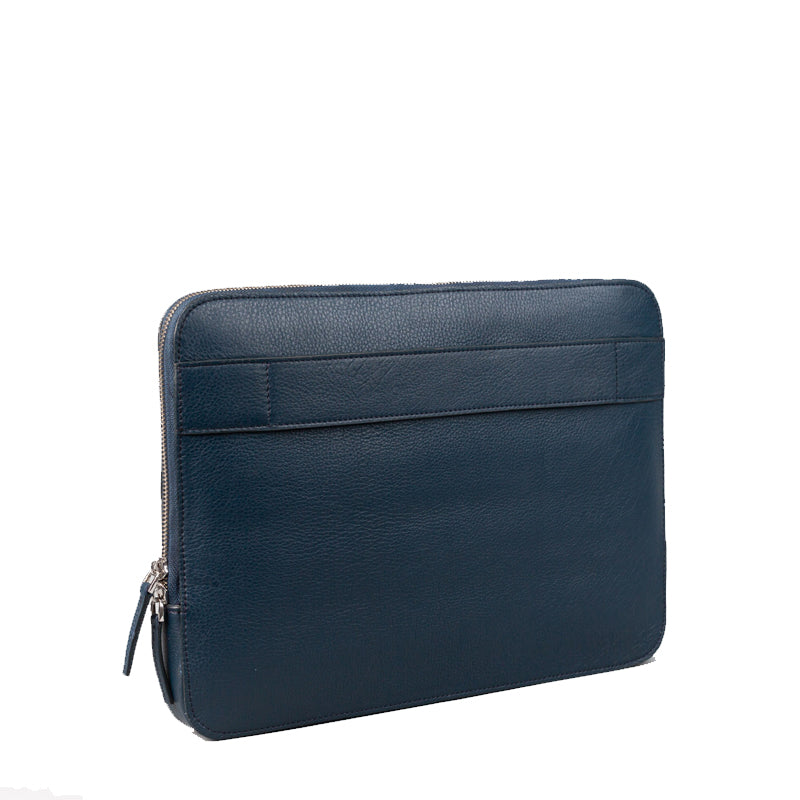 The Baxter Leather Blue Laptop Sleeve