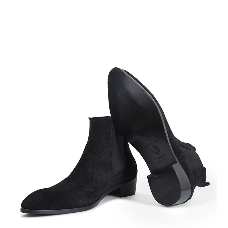 Men Suede Leather Plain Chelsea Boots