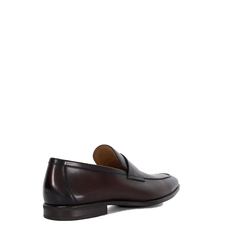 Men Solid Premium Leather Black Loafer