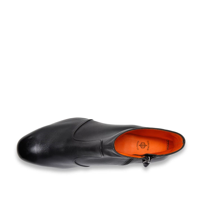 Premium Polished Leather Side Zipper Black Boot