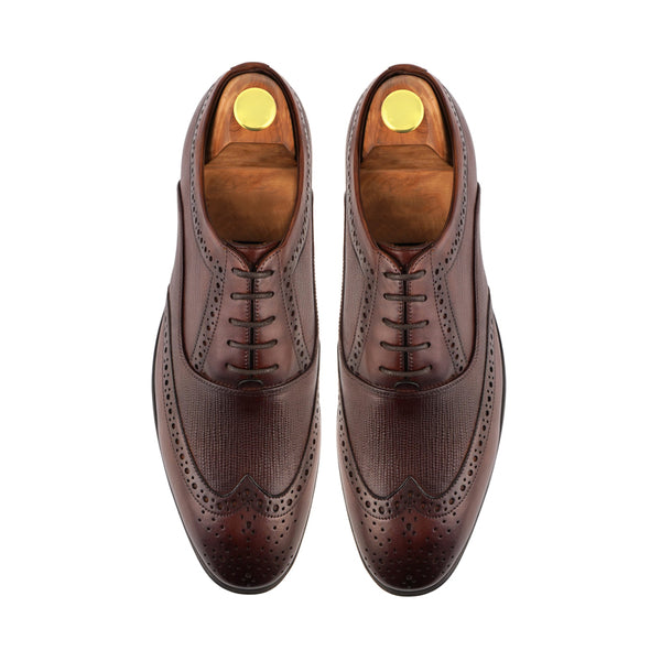 Wingtip Handmade Solid Leather Oxford Shoe