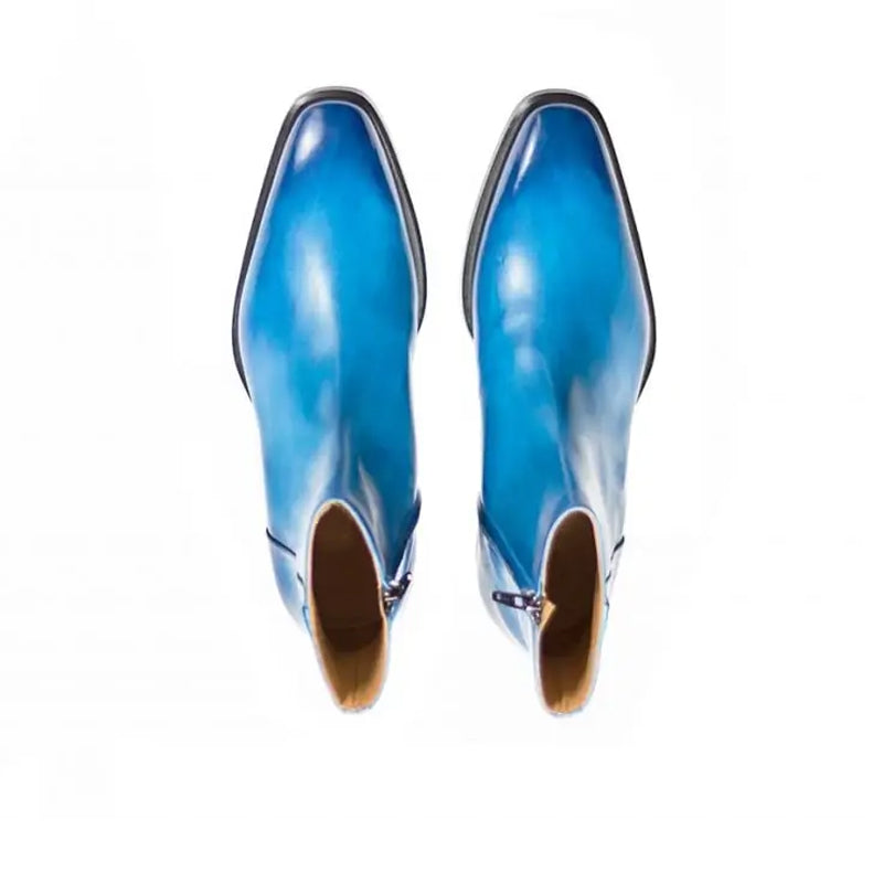 Midnight Classic Shiny Leather Side-Zipper Brown Boot