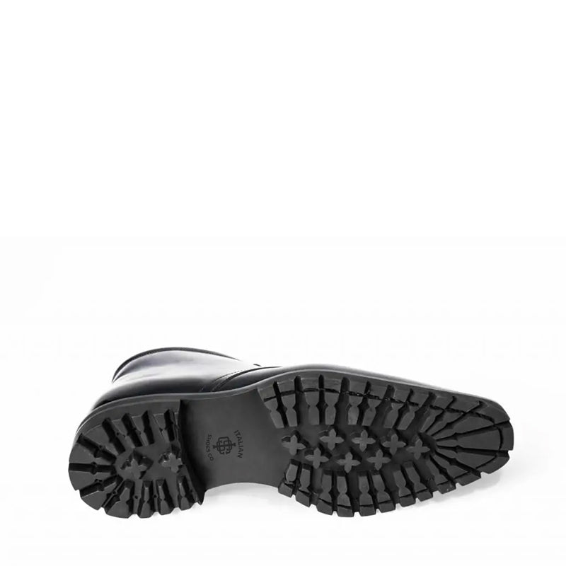 Men Handpainted Solid Leather Chukkas Black Boot