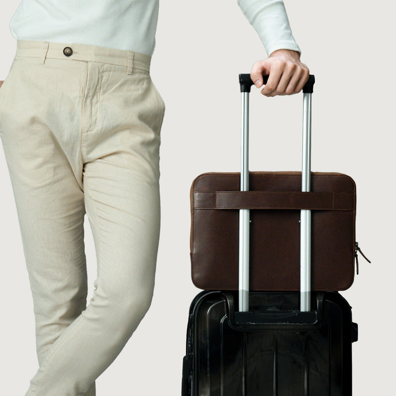 The Baxter Leather Brown Laptop Sleeve