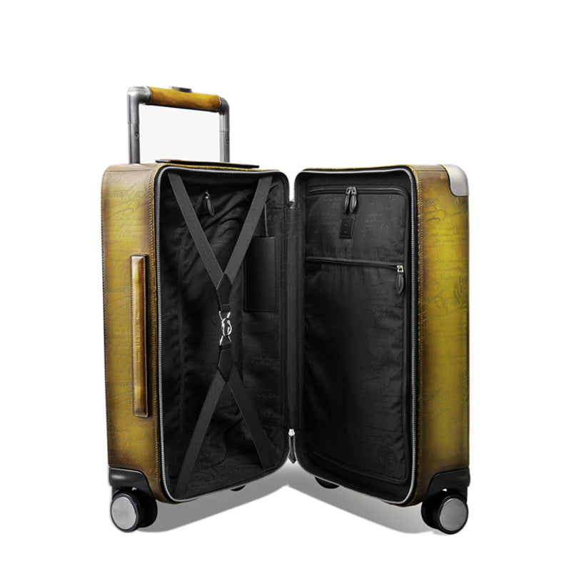 Eel Leather Black Trolley Case
