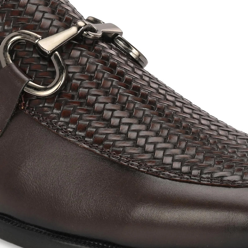 Classic Leather Horsebit Buckled Brown Loafer