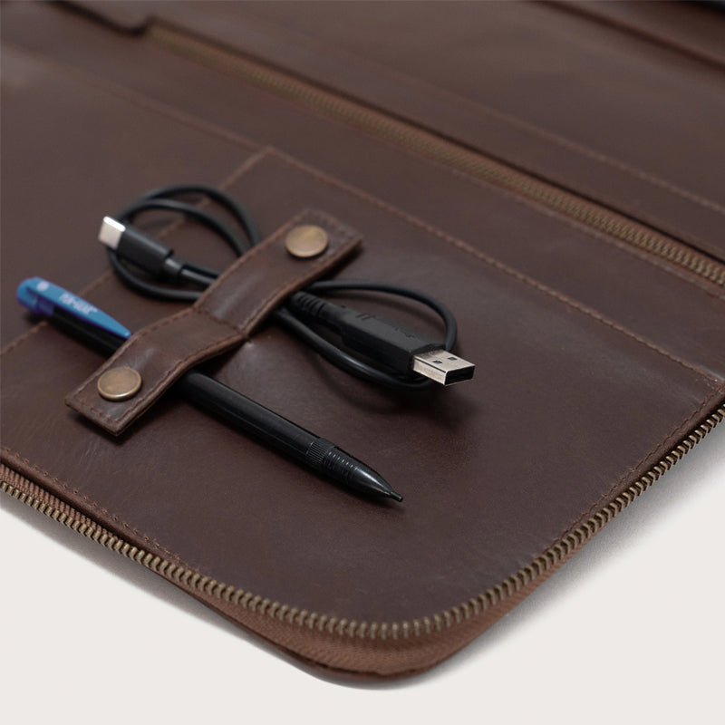 The Eclectic Leather Brown Folio Organizer
