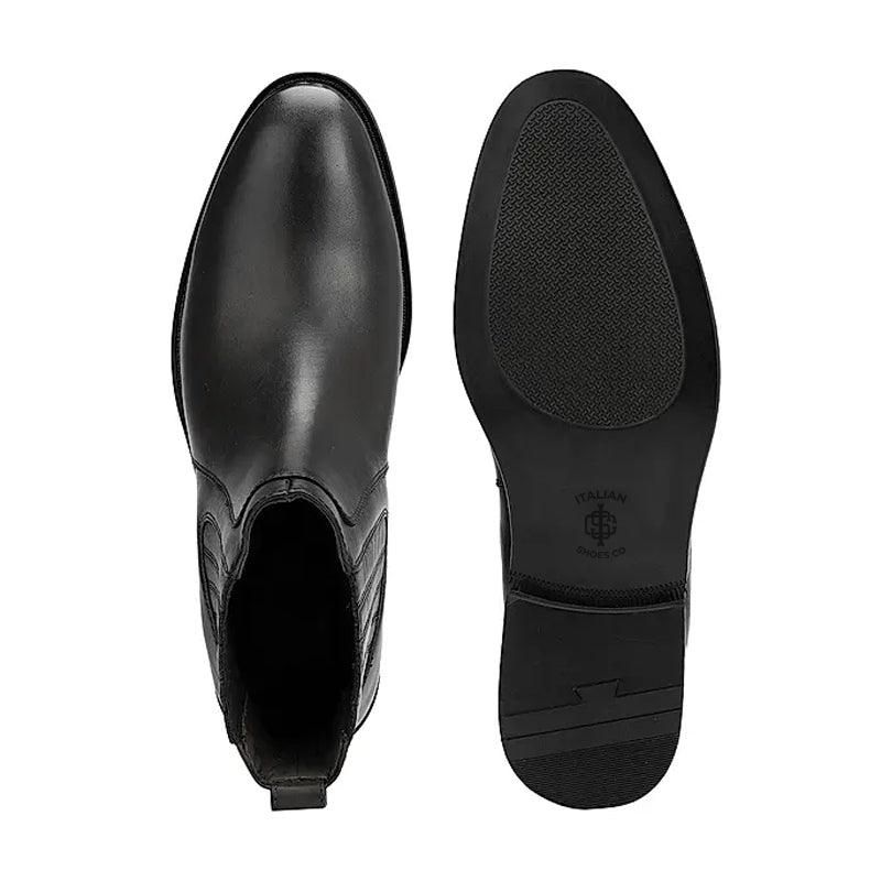 Mid-Top Plain Leather Handmade Stylish Chelsea Boots