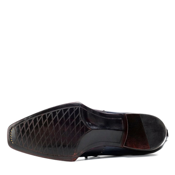 Mens Solid Leather Wingtip Oxford Shoes