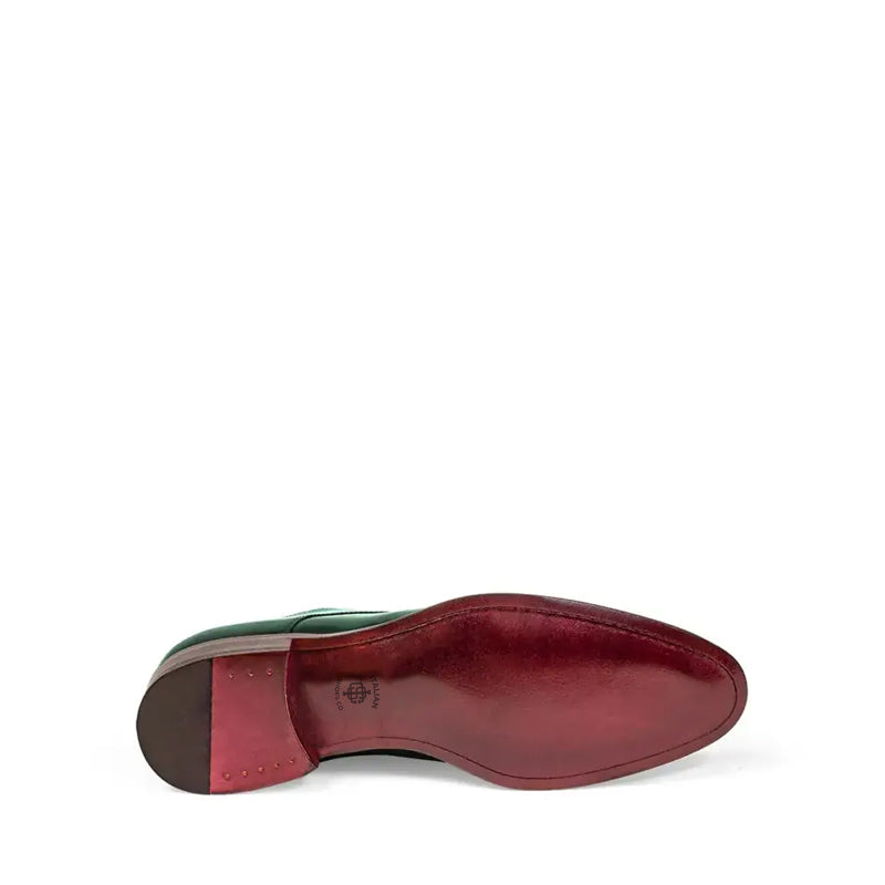 Classic Handmade Shiny Leather Oxford Green Shoe