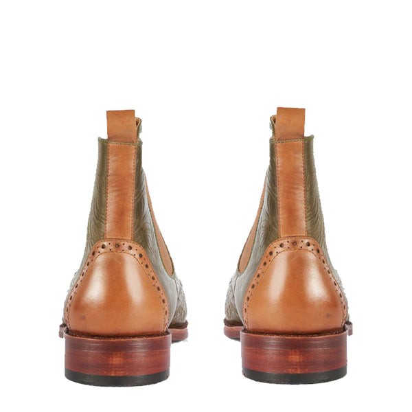 Textured Chelsea Olive Tan