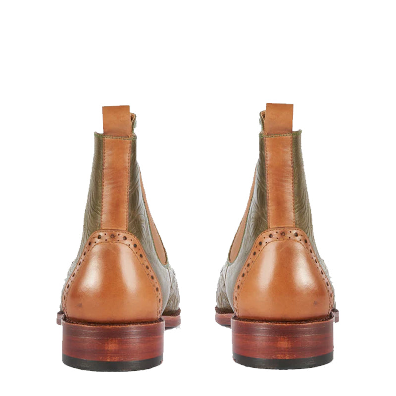 Textured Chelsea Olive Tan