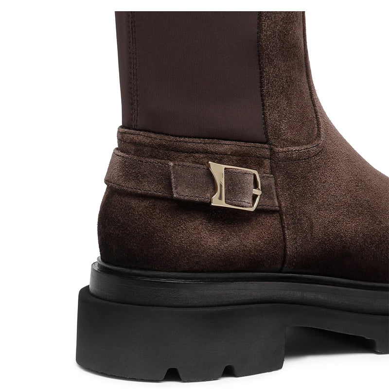 Women Suede High Heel Boots With Chain