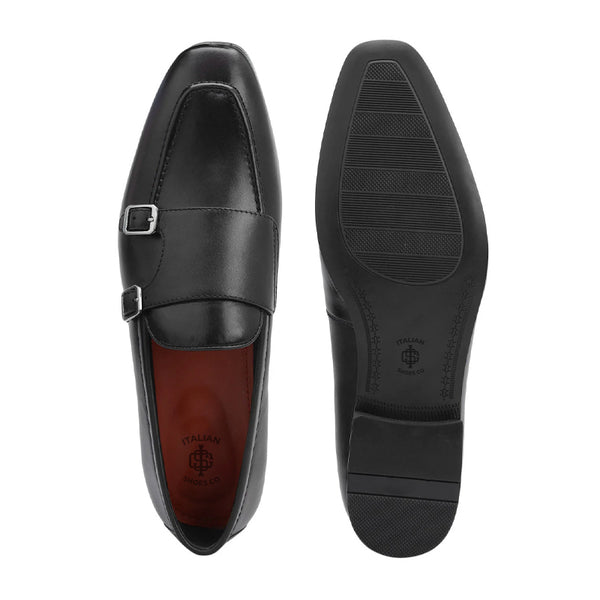 Men Classic Handmade Leather Double Monk Shoes