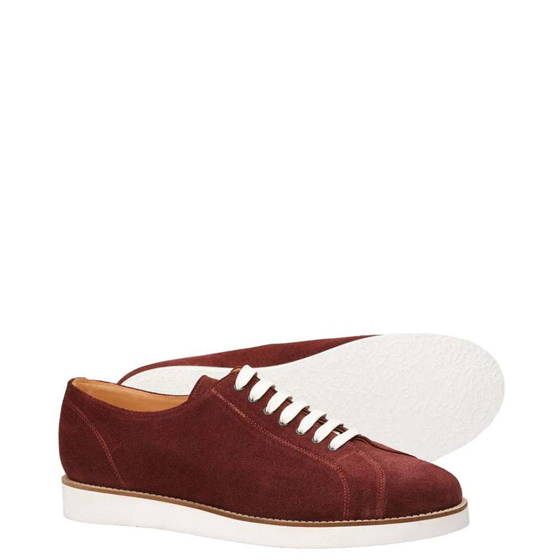 Classic Handmade Suede Lace Up Blue Sneaker