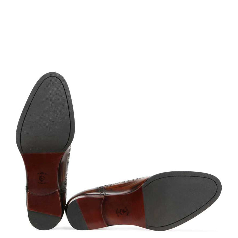 Premium Captoe Shiny Leather Oxford Brown Shoes