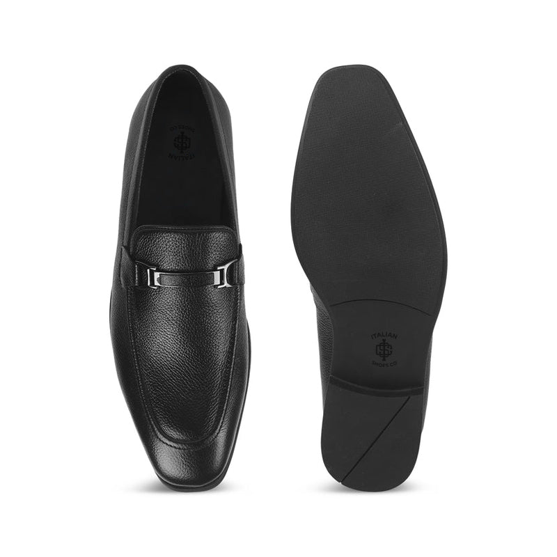 Pure Italian Leather Textured Bit Loafer