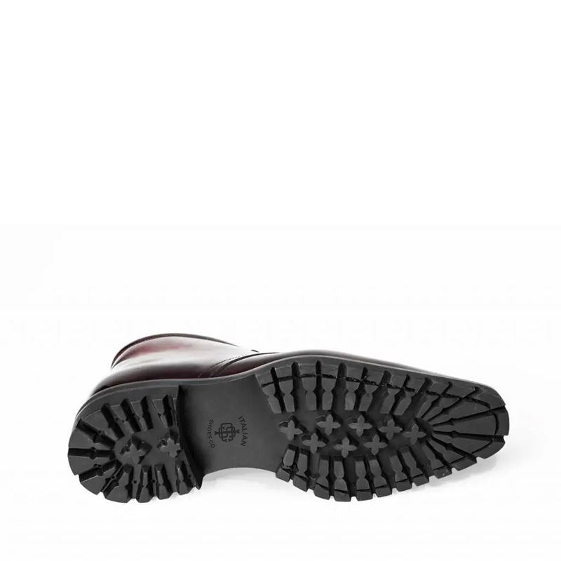 Men Handpainted Solid Leather Chukkas Black Boot