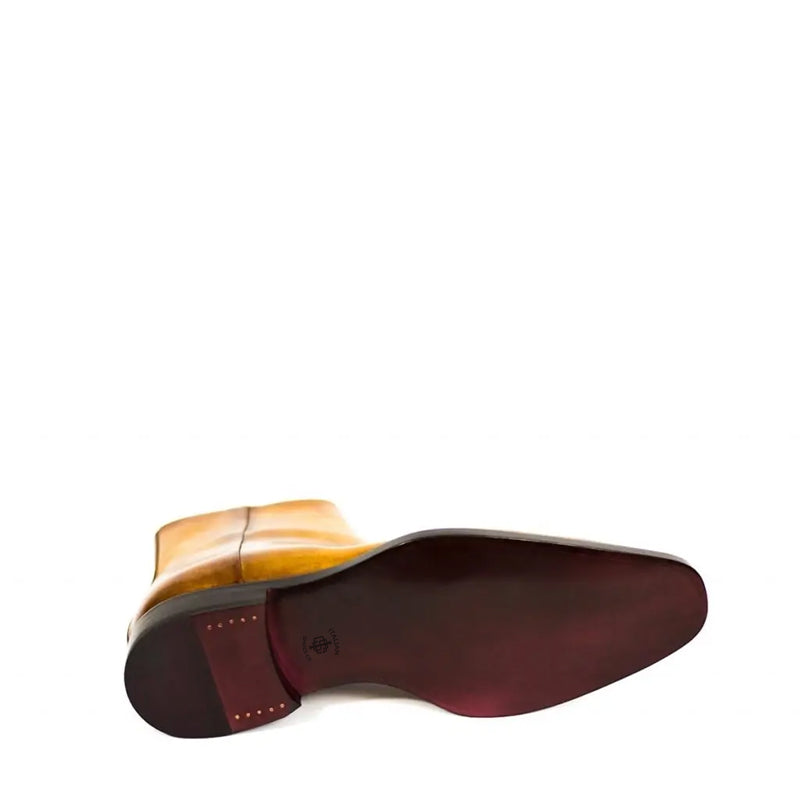 Midnight Classic Shiny Leather Side-Zipper Brown Boot