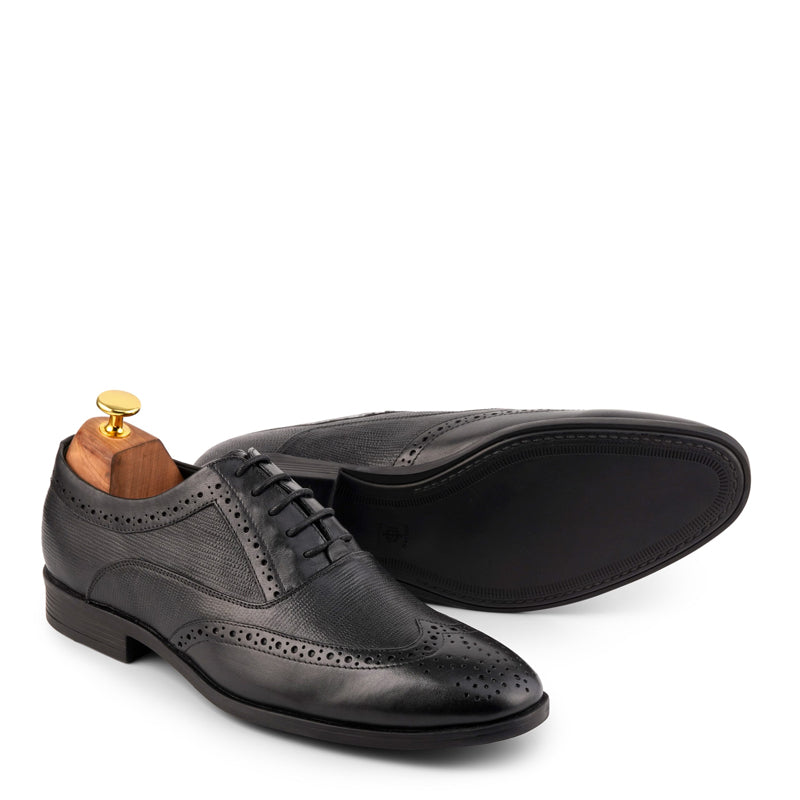Wingtip Handmade Solid Leather Oxford Shoe Brown