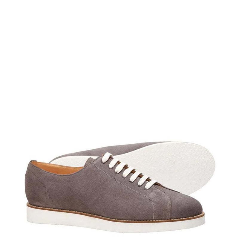 Classic Handmade Suede Lace Up Blue Sneaker
