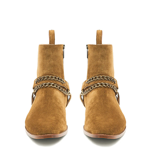 Handmade Suede Leather Jodhpur Boots With Chain