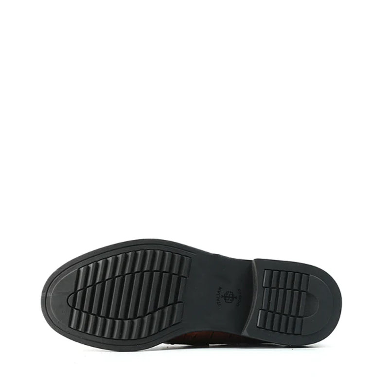 Premium Crocodile Textured Leather Loafer Tan