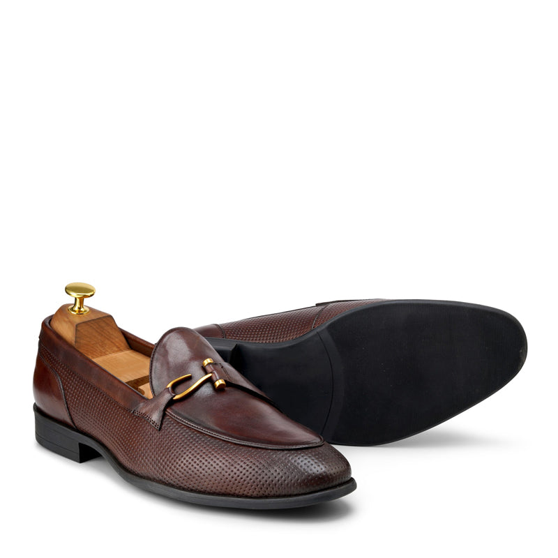 Luxury Pure Leather Black Loafer With Side Hook
