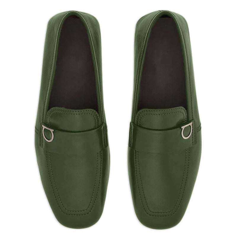 Plaque Leather Loafers