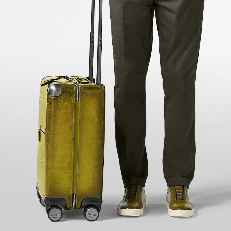 Eel Leather Black Trolley Case