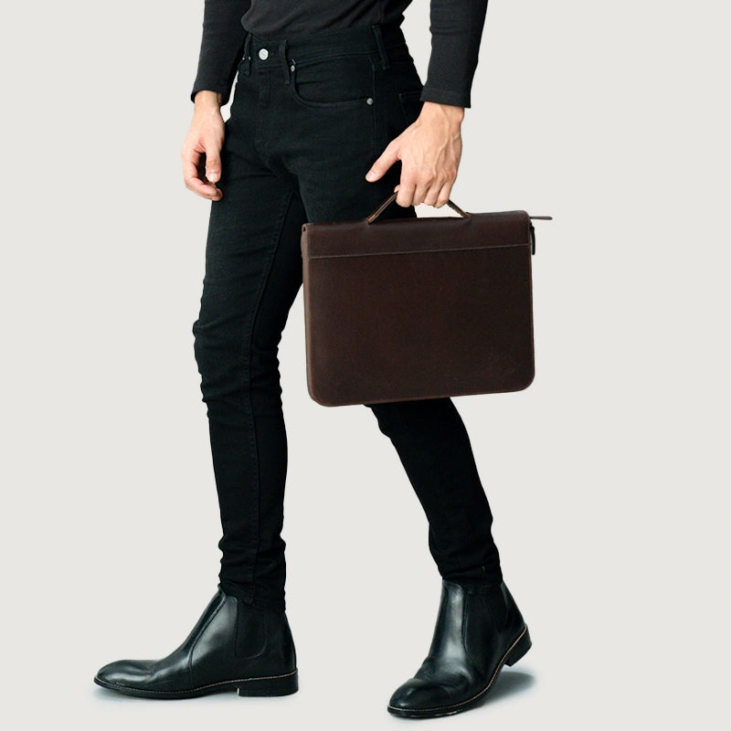 The Eclectic Leather Brown Folio Organizer
