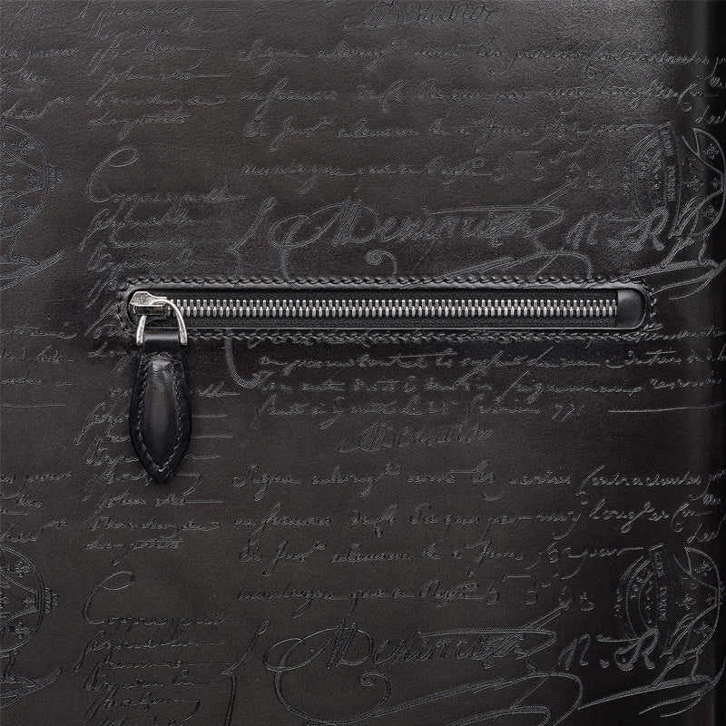 Eel Leather Black Trolley Case