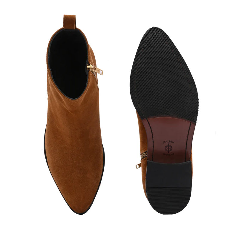 Luxury Suede Leather Fashion High Side-Zipper Boots