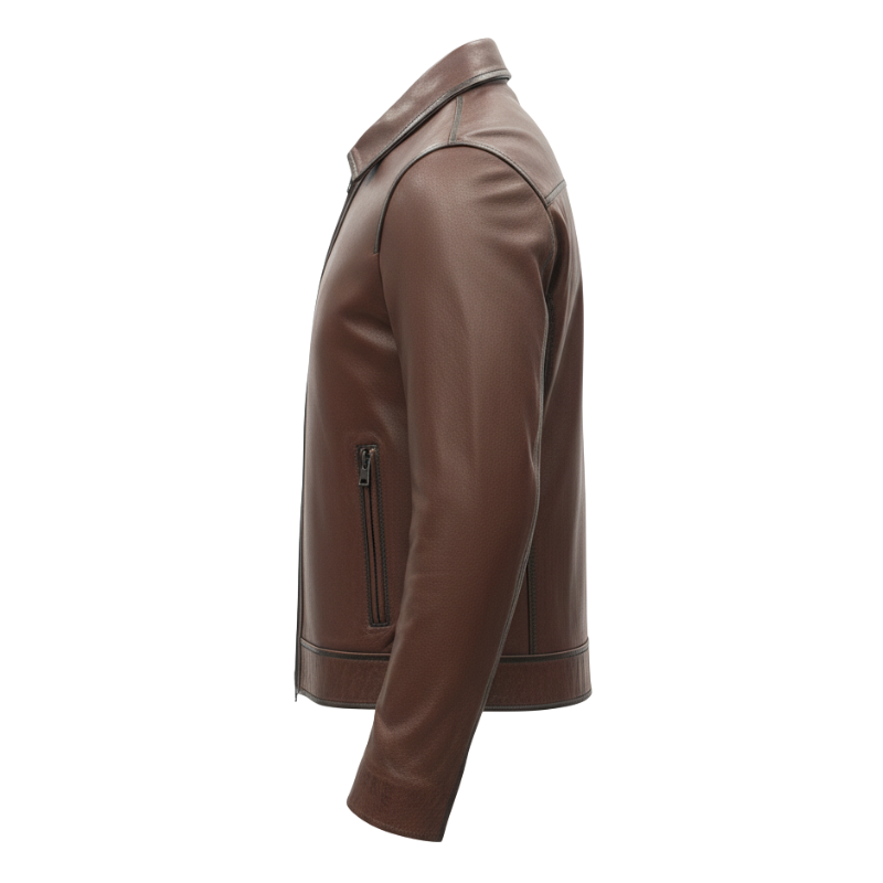 Regal Cocoa ZipLine Leather Jacket
